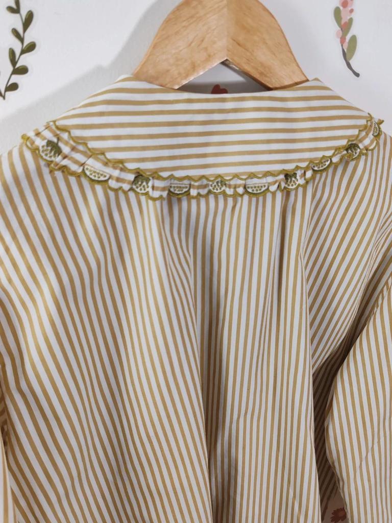 Blouse rayée col claudine vintage