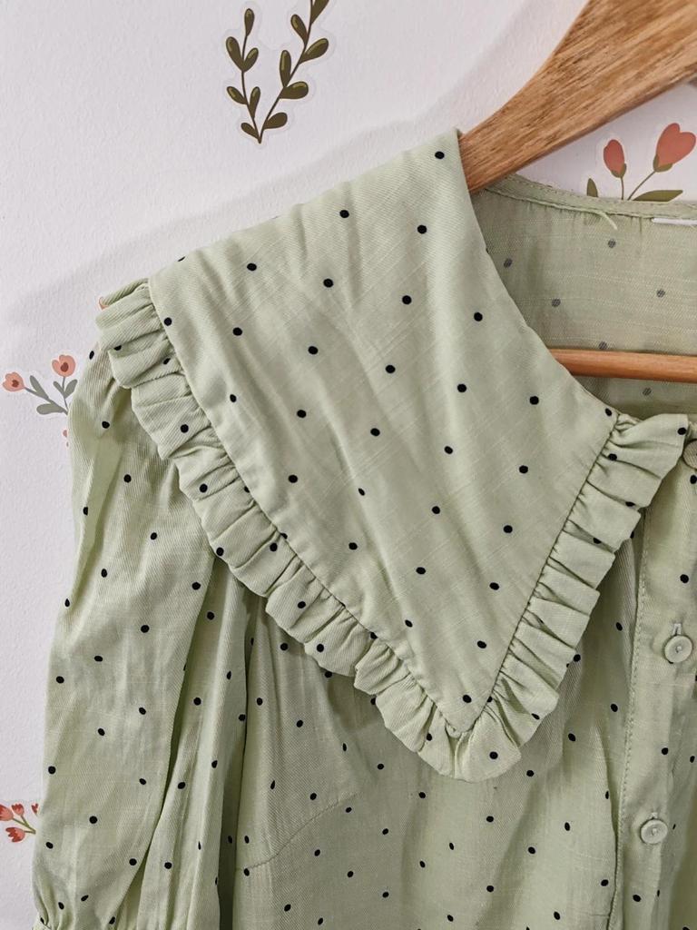 Blouse col claudine vert taille M/l