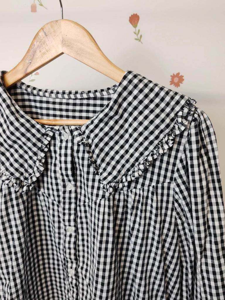 Blouse évasée vichy taille L/xl
