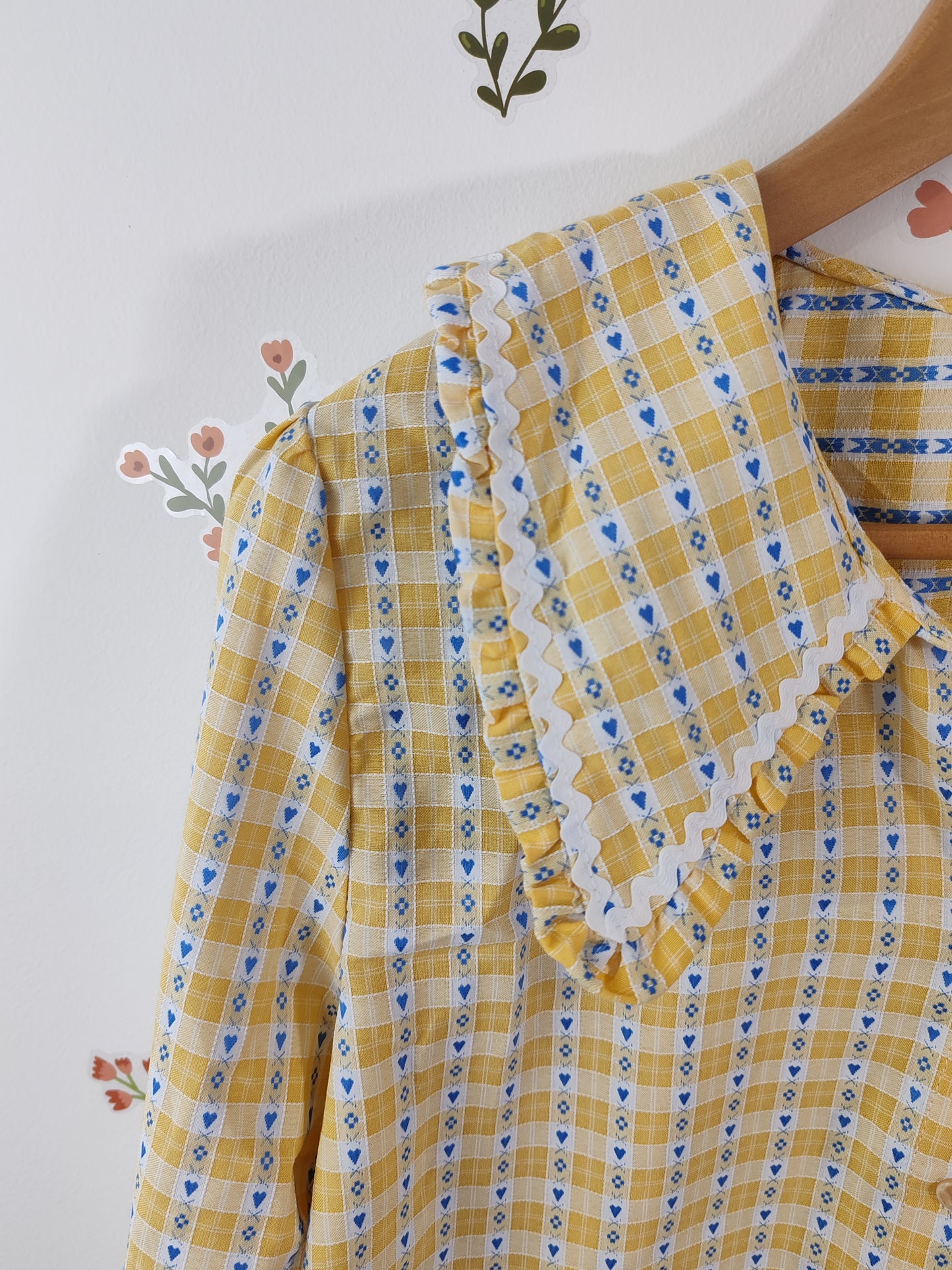 Blouse à col claudine croquet jaune Léna
