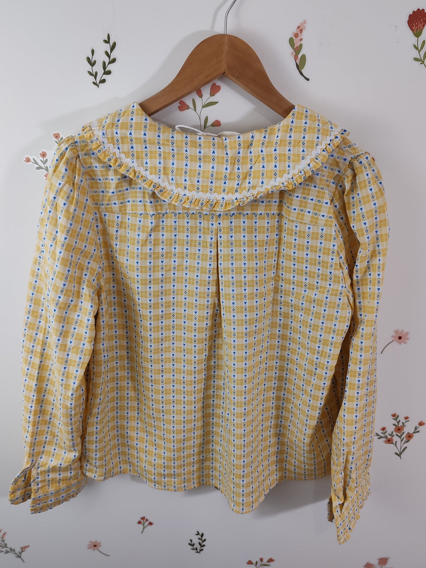 Blouse à col claudine croquet jaune Léna