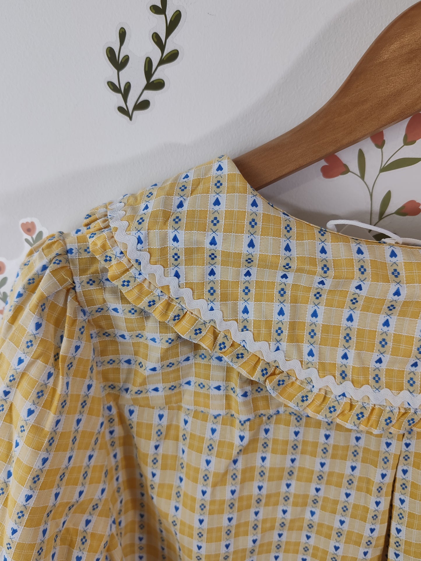 Blouse à col claudine croquet jaune Léna
