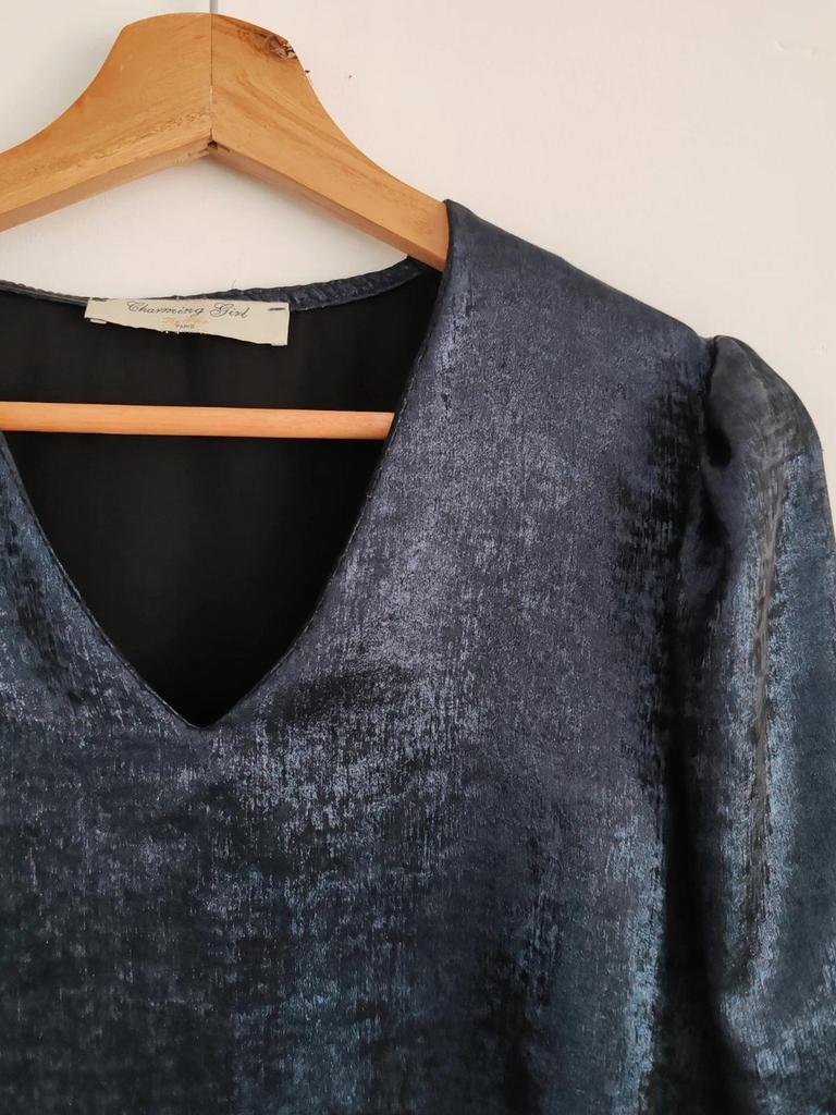 Blouse bleu irisée taille S