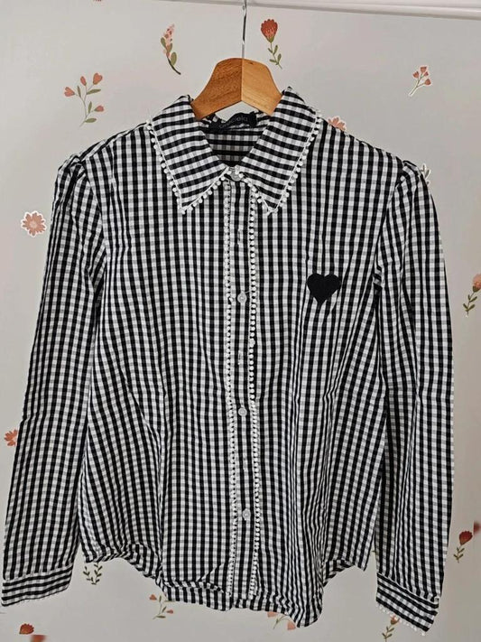 Chemise vichy coeur taille S/m