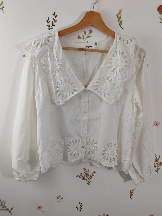 Blouse col brodé taille S/m