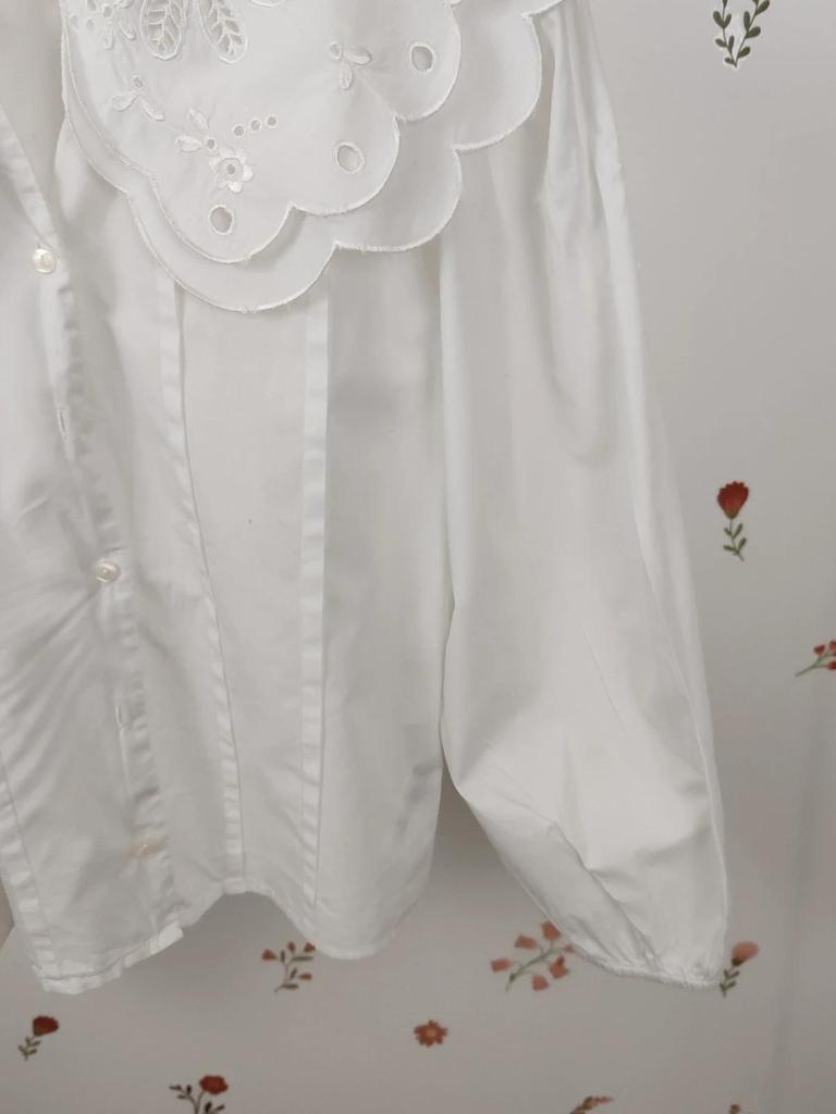 Blouse double col blanc taille M/l