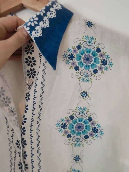 Chemisier à motif vintage taille Xs/s