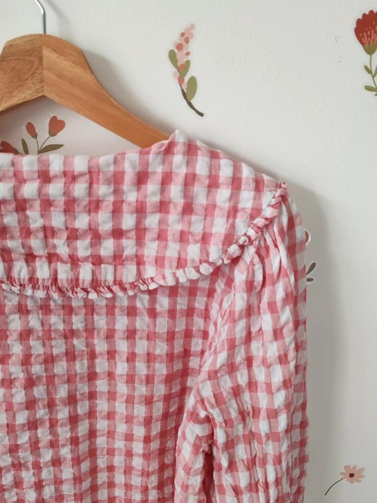 Blouse vichy rose taille M
