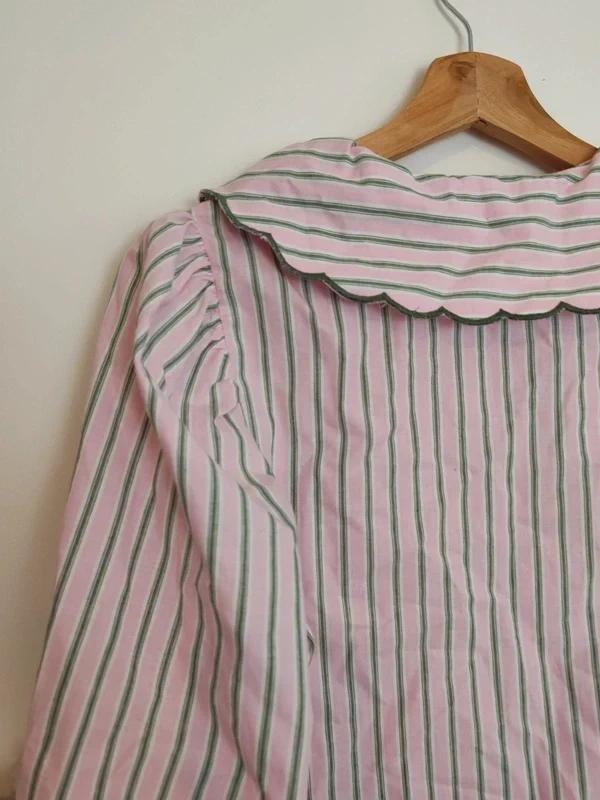 Blouse rayures rose taille L