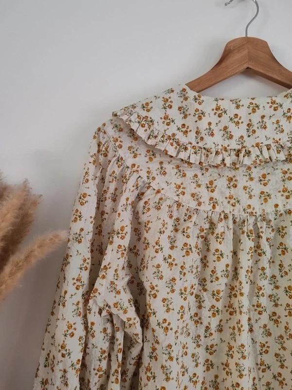 Blouse fleurie jaune taille M Mango