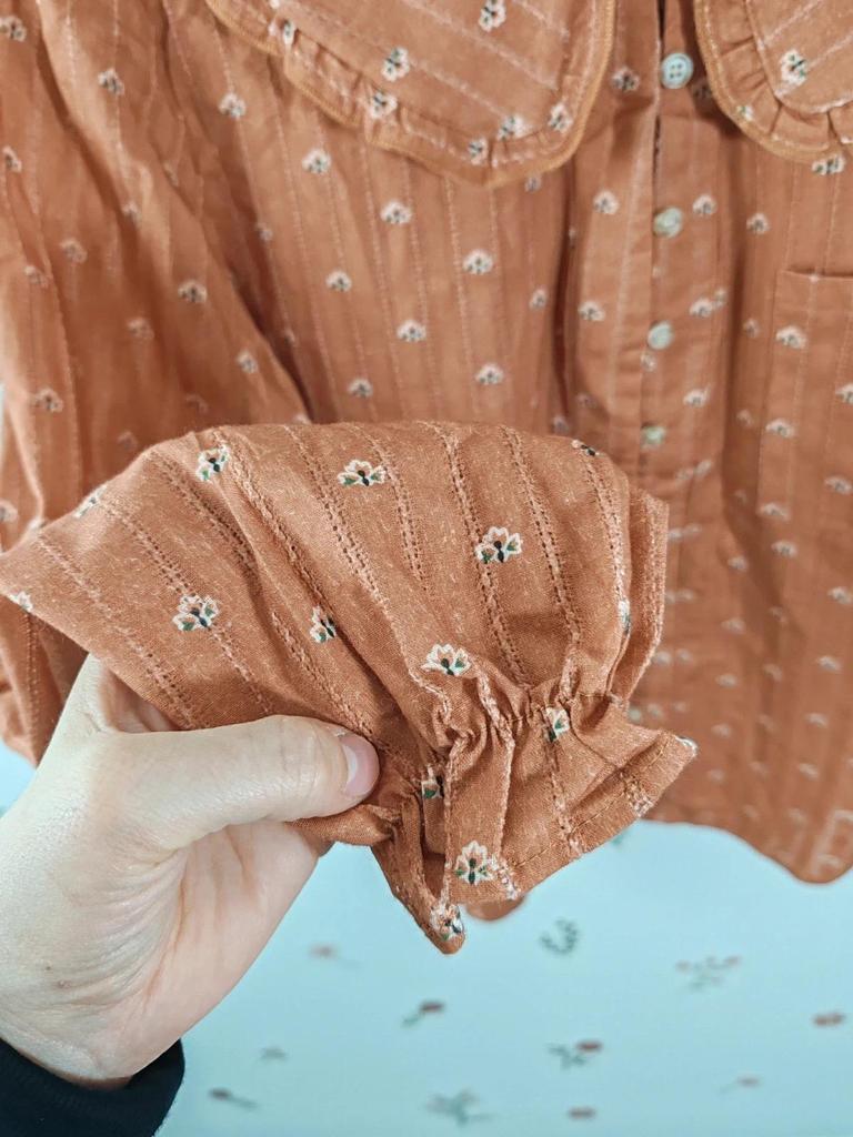 Blouse col claudine orange taille M/l