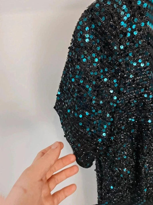 Robe droite sequins vert taille S