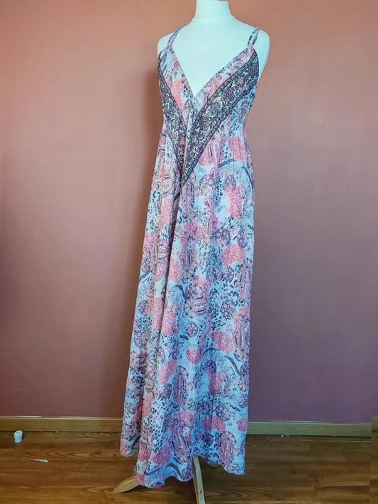 Robe longue soie bohème taille unique