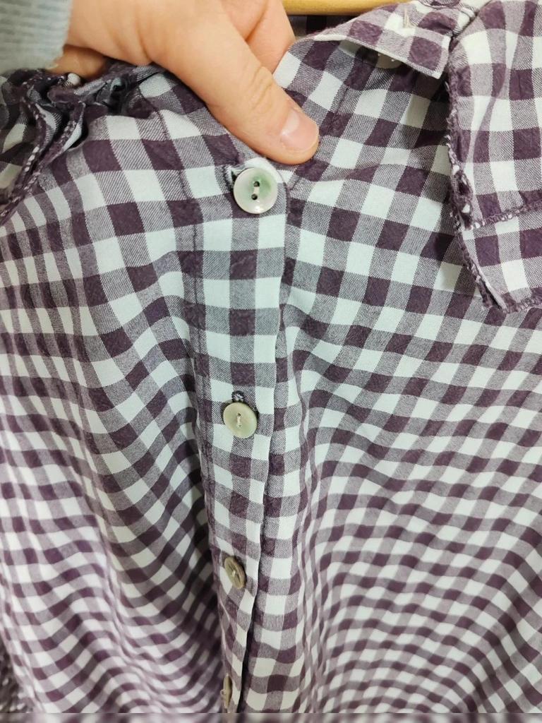 Blouse vichy violet et blanc taille S/m