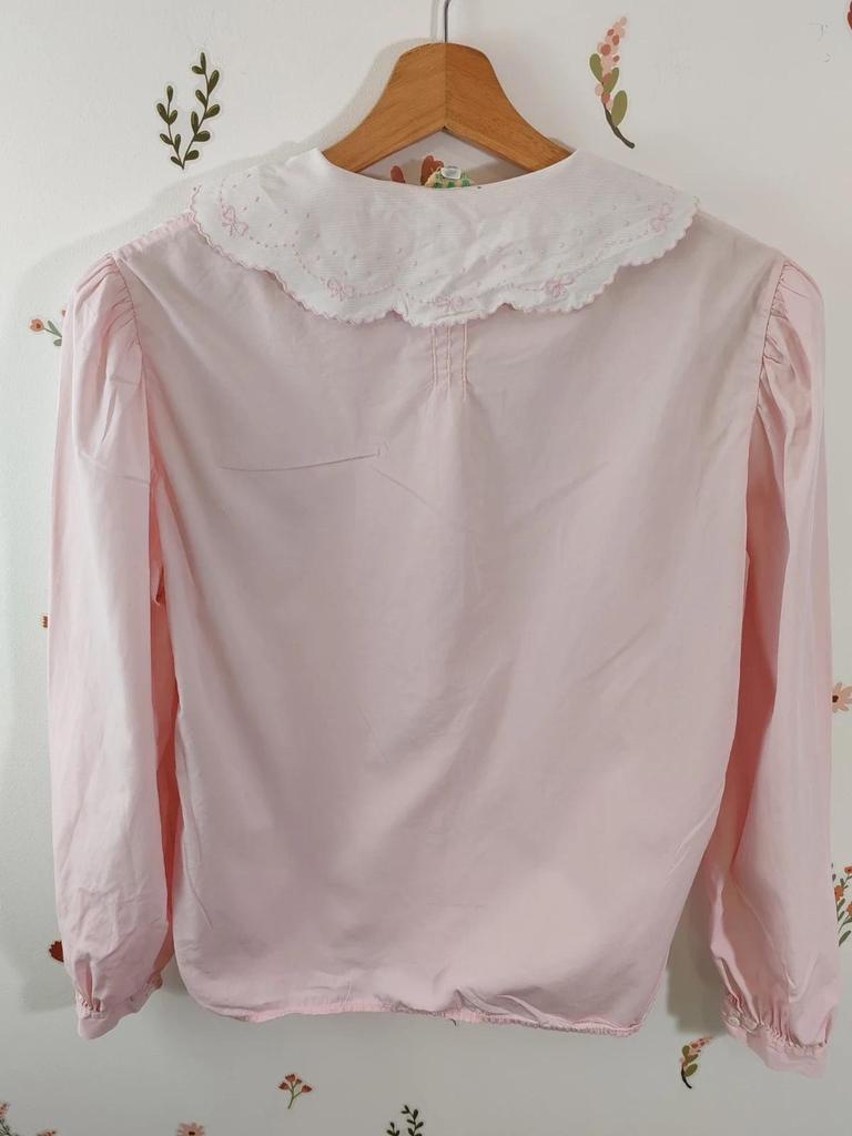 Blouse col claudine rose taille S/m
