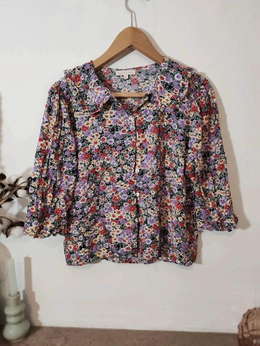 Blouse fleurie col claudine taille M/l