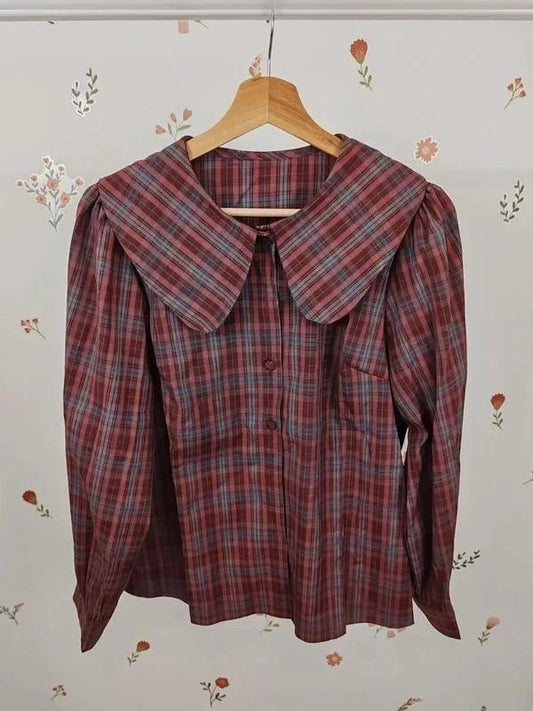 Blouse tartan col claudine taille Xl