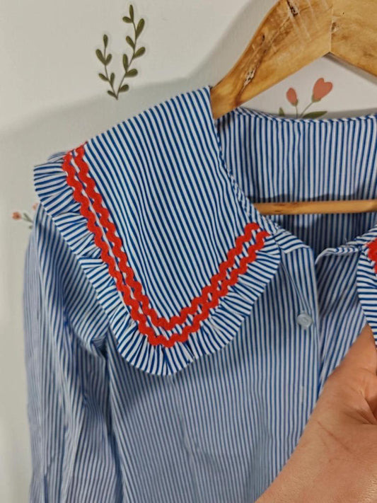 Blouse gros col croquet taille M
