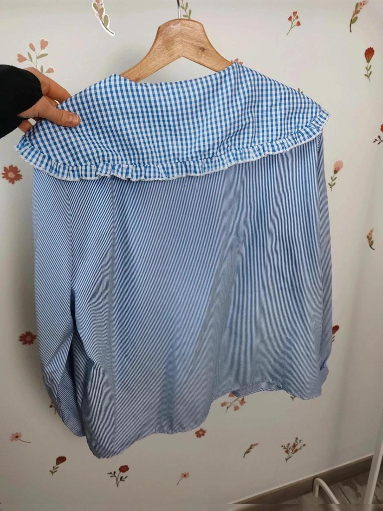 Blouse col claudine bleu taille M/l