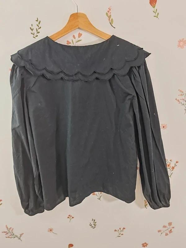 Blouse double col noir taille Xl
