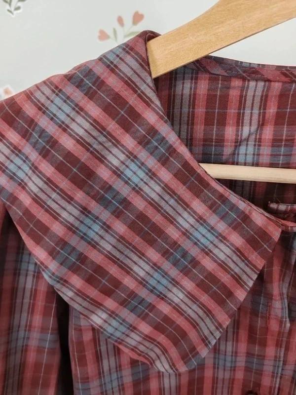 Blouse tartan col claudine taille Xl
