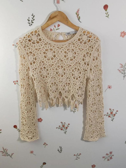 Top en crochet zara taille S