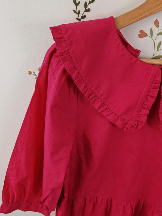 Robe col claudine rose taille S