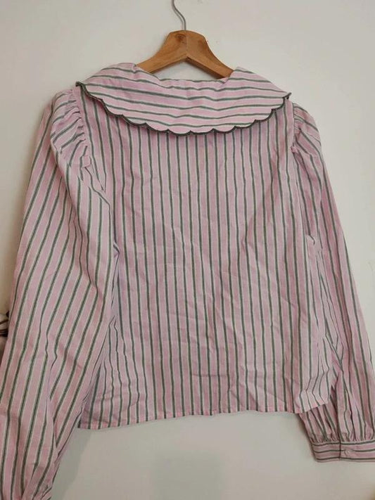 Blouse rayures rose taille L