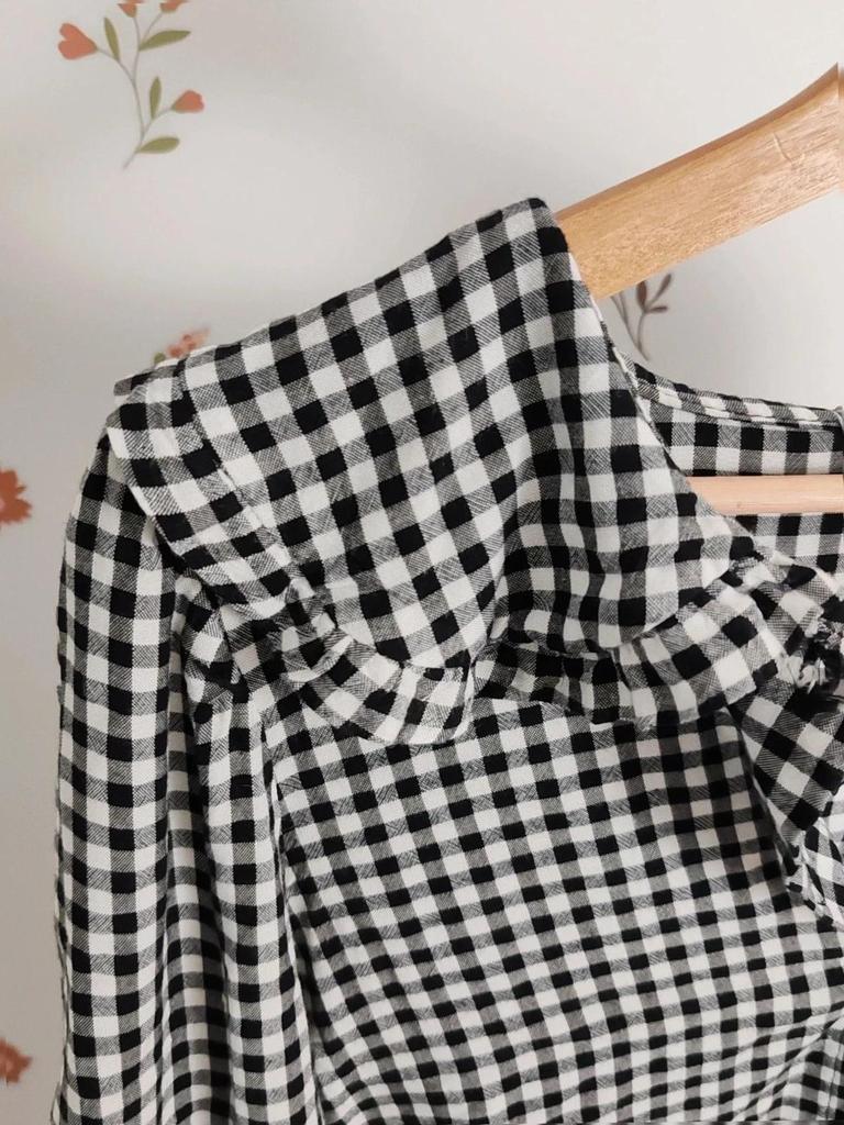 Blouse vichy noir et blanc taille S/m
