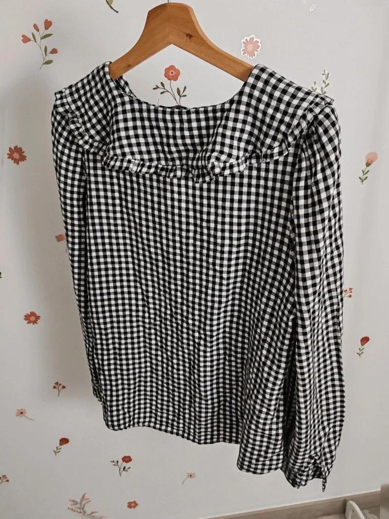 Blouse vichy noir et blanc taille S/m