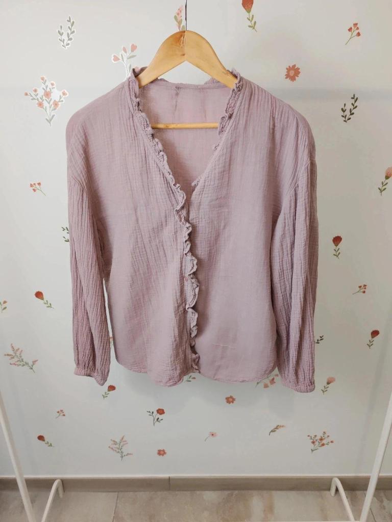 Blouse gaze de coton violine taille S/m