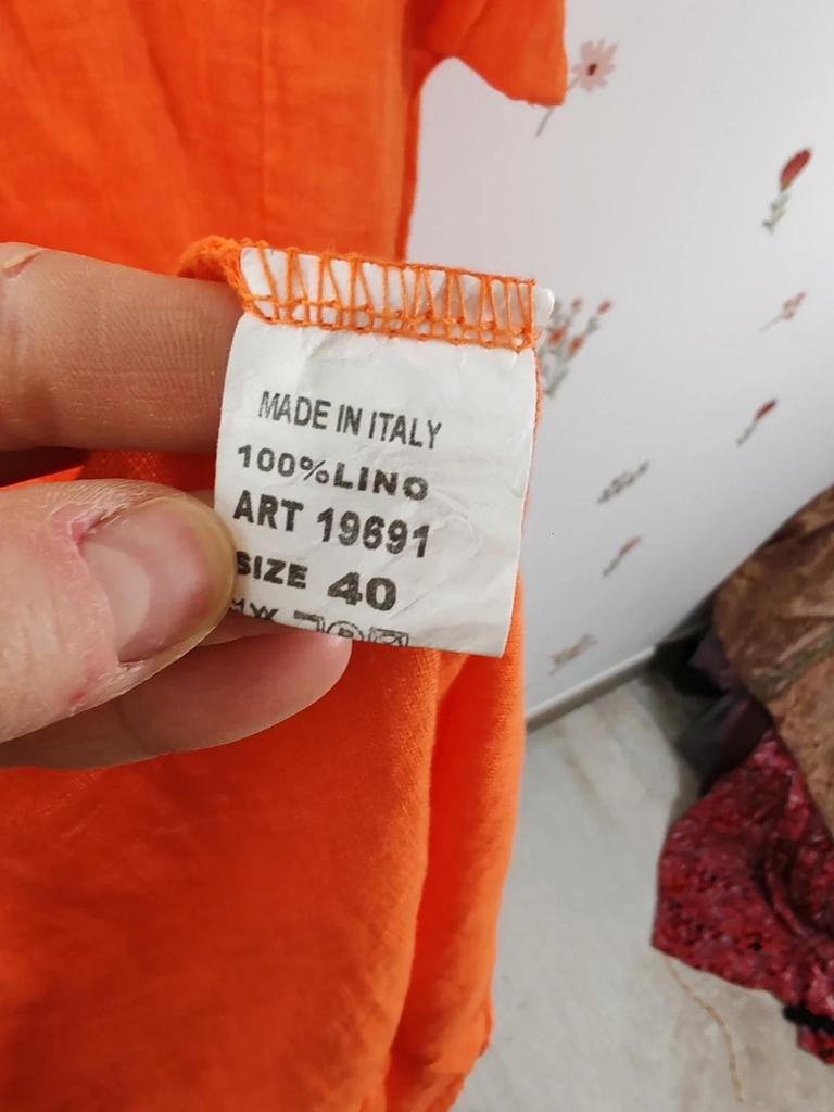 Robe en lin orange taille 40