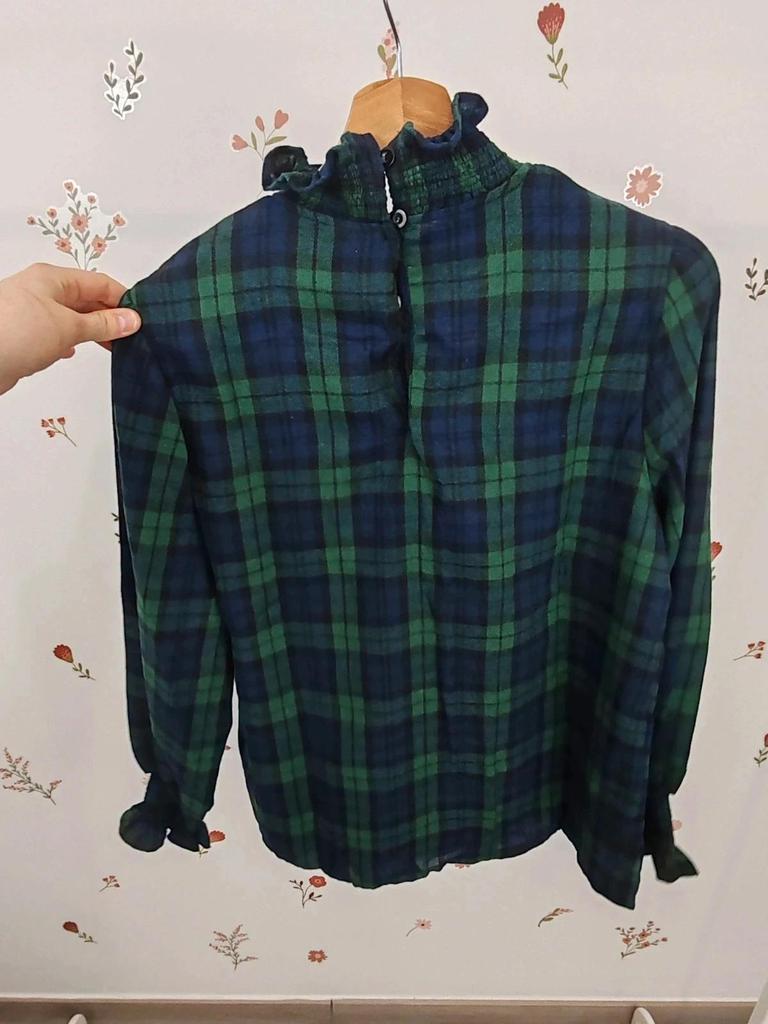 Blouse col haut vert marine taille L