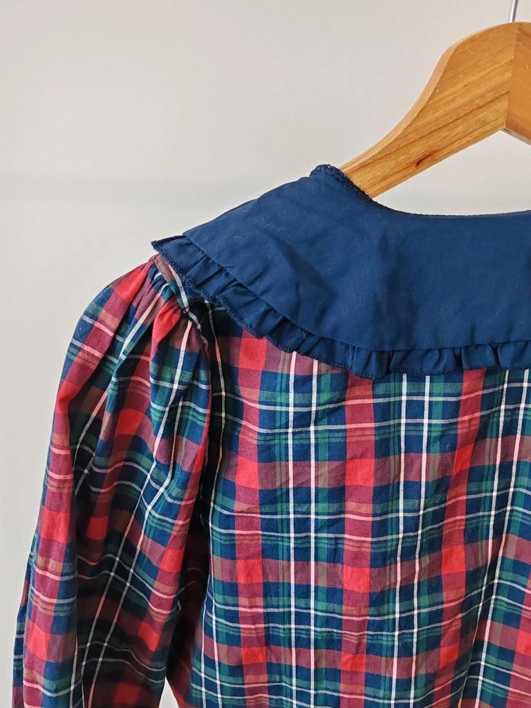 Blouse carreaux col claudine taille 34/36 #ibzrc