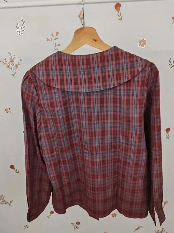Blouse tartan col claudine taille Xl
