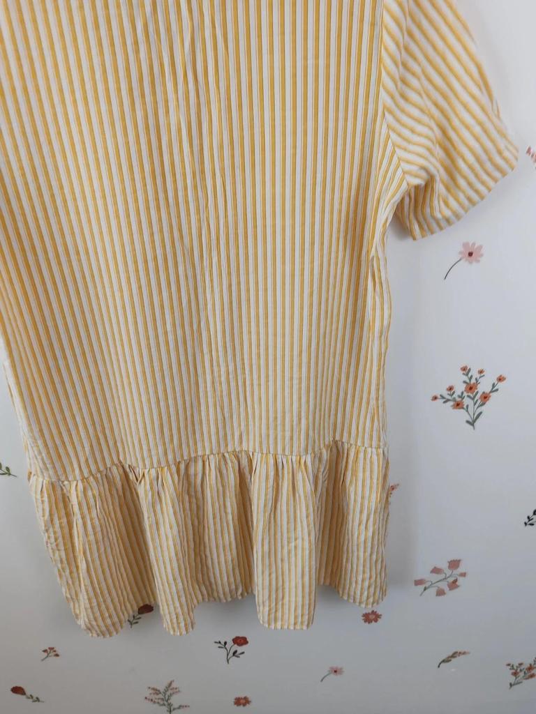 Robe chemise rayures jaune