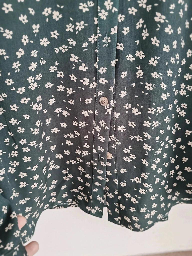 Blouse col claudine verte taille M