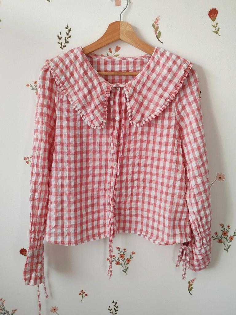 Blouse vichy rose taille M