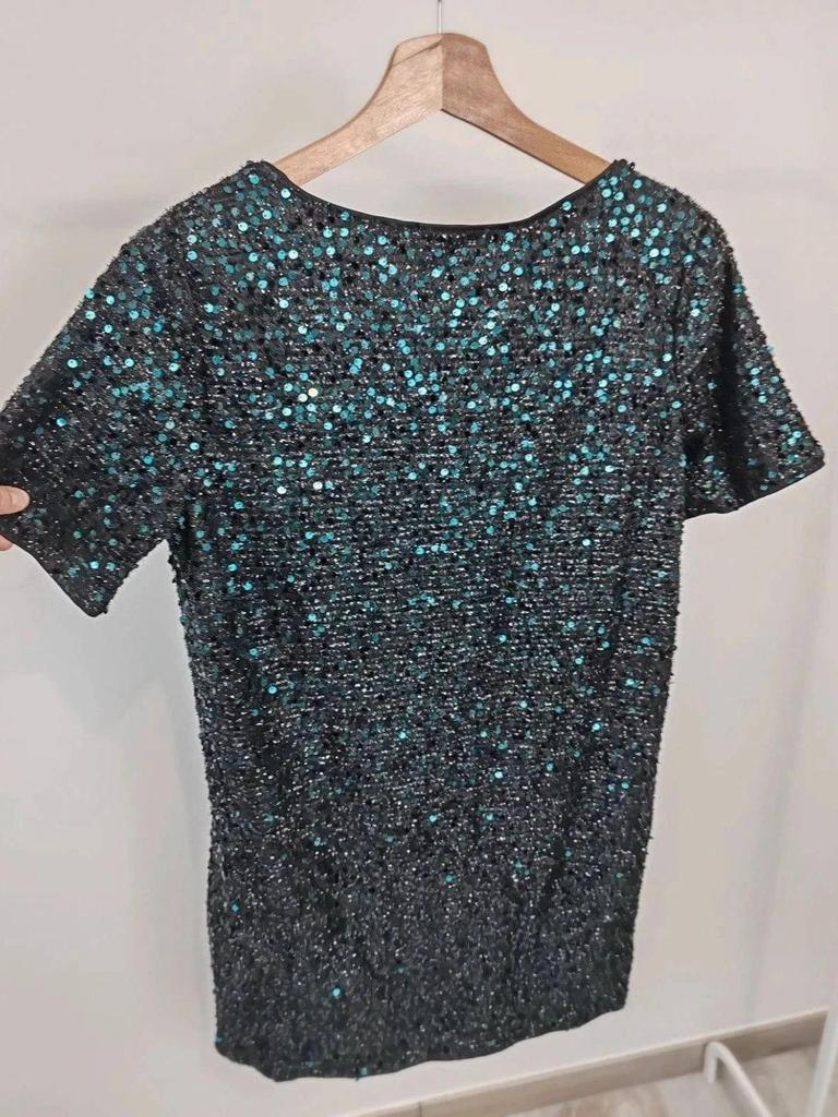 Robe droite sequins vert taille S