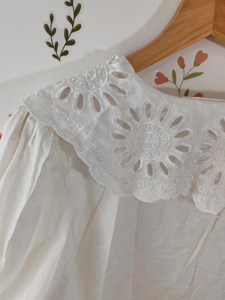Blouse col brodé taille S/m