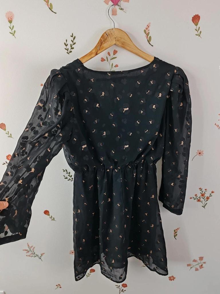 Robe léopard noir doré taille M