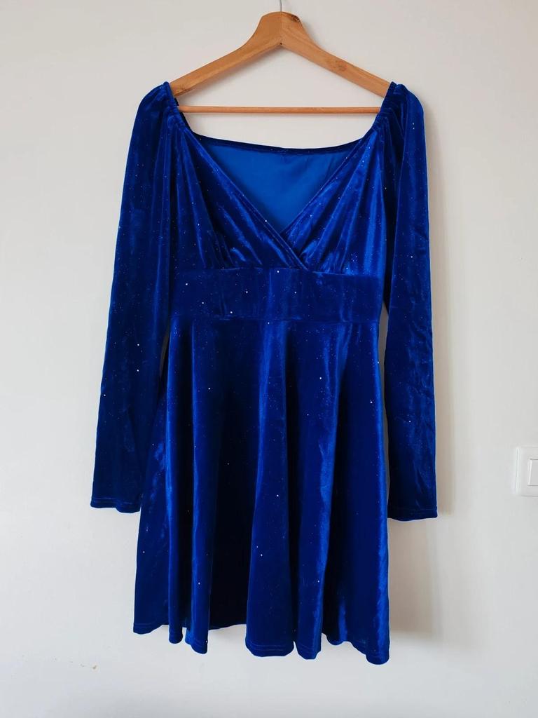 Robe velours bleu taille Xl