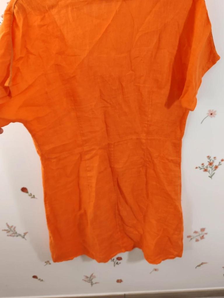 Robe en lin orange taille 40