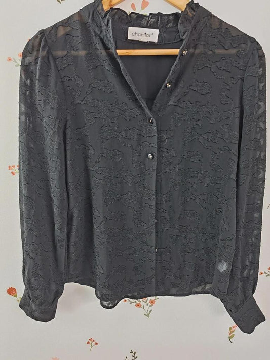 Blouse détails noir taille S