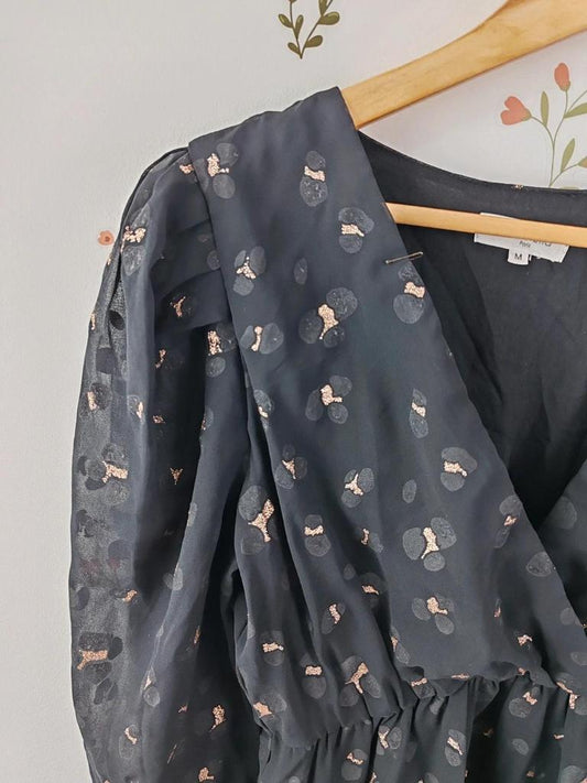Robe léopard noir doré taille M