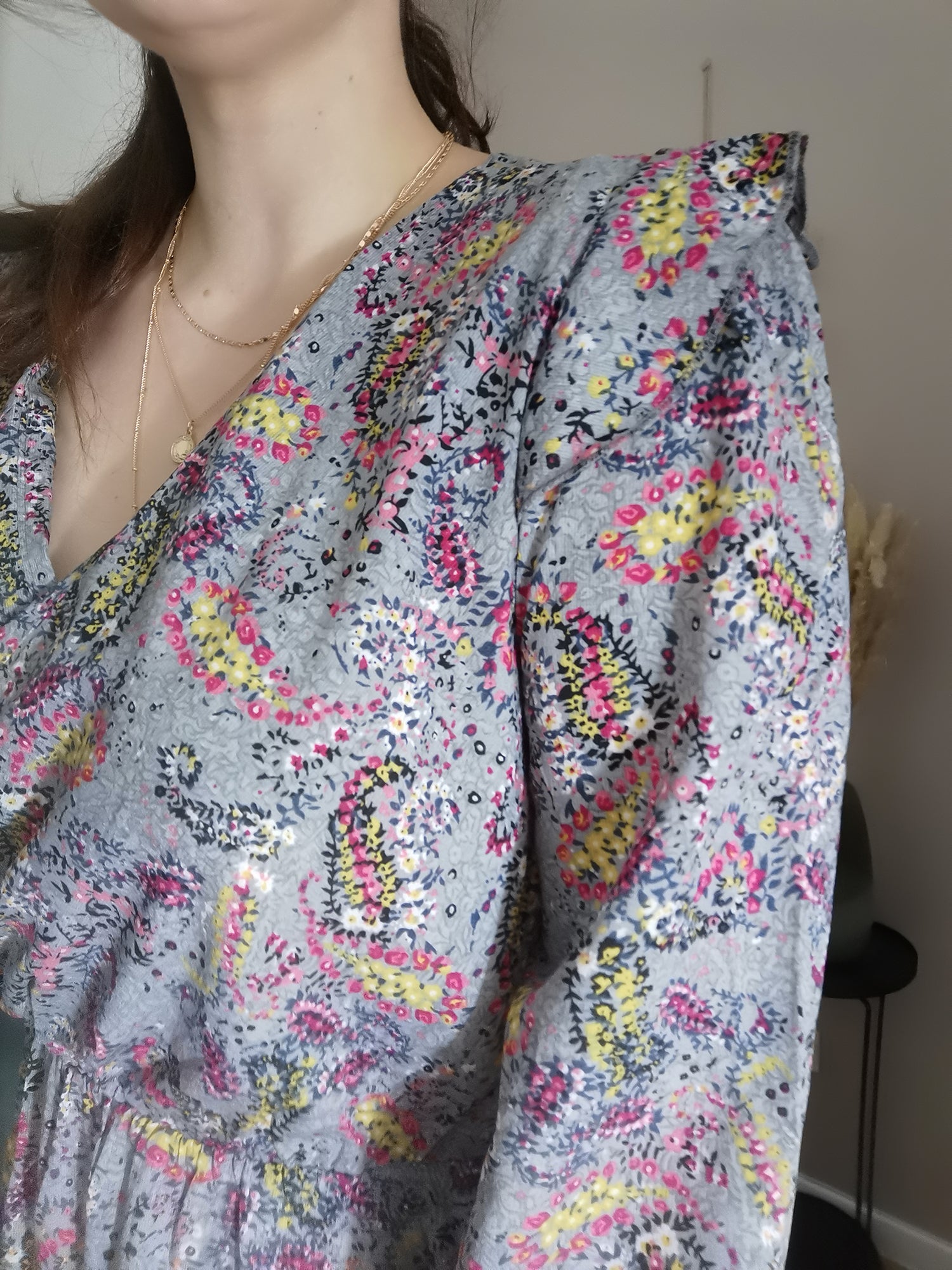 Robe longue à motif 